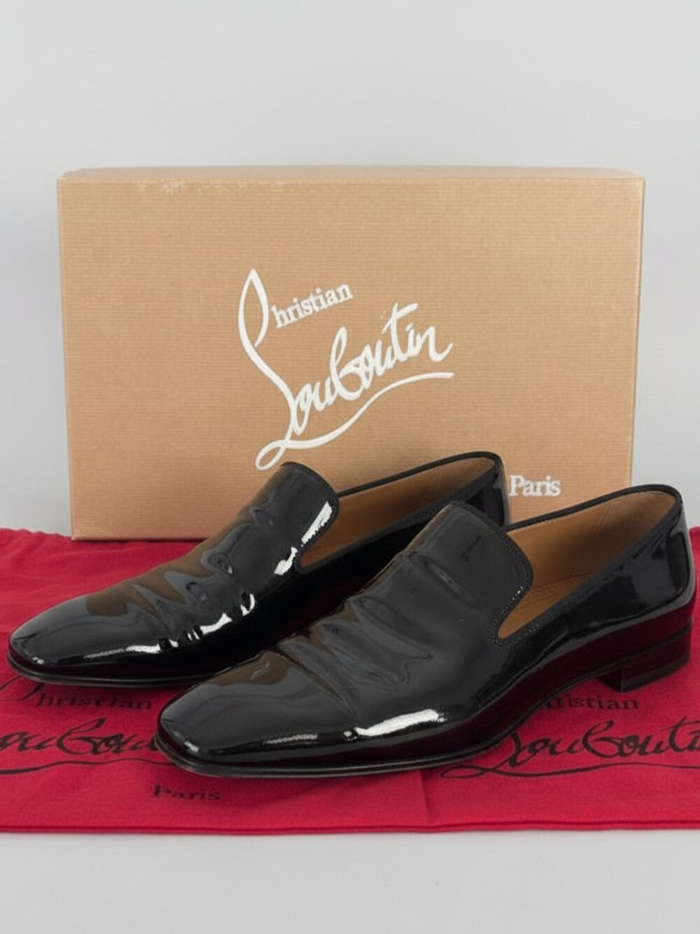 Christian Louboutin Dandelion Black Patent Leather Tuxedo Loafers 9 - Picture 9 of 10